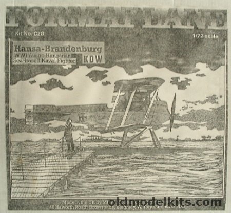 Formaplane 1/72 Hansa-Brandenburg KDW - WWI Austro-Hungarian Seaplane Fighter - Bagged, C28 plastic model kit